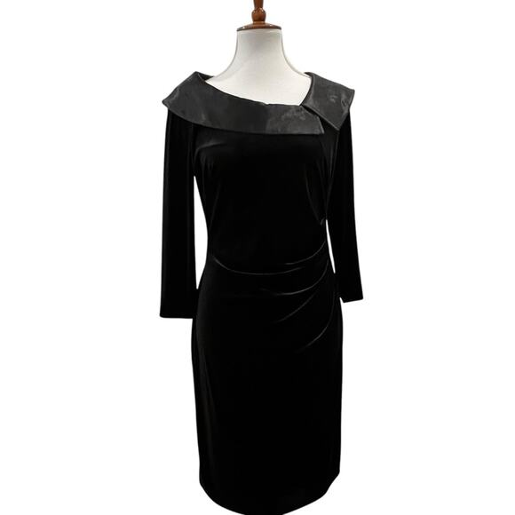 Jessica Howard 10P Cocktail Dress Velvet Retro Stretch 10 Petite Elegant Classic - Picture 7 of 16